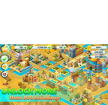 Unlock over 300 unique and cool buildings, construct and upgrade them, keep your citizens happy, create jobs and collect cash from your buildings.